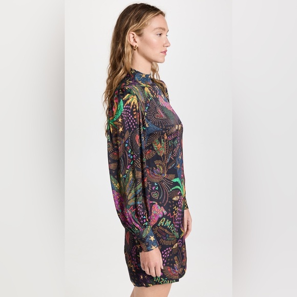 FARM Rio Amazonia Mini Dress, Size Medium, Novelty Print, Puff Sleeves - Picture 4 of 16